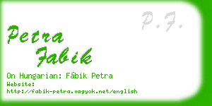 petra fabik business card